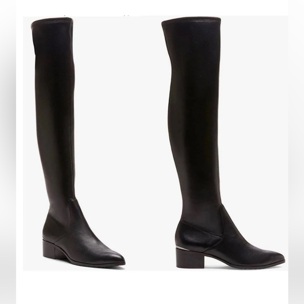 Donald J Pliner Women's Dayle Black Stretch Nappa Flat Boots Sz 8